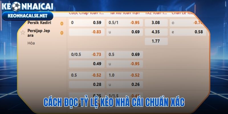 Tỷ lệ nhà cái Châu Á Tài Xỉu và 1X2 qua từng ký hiệu cụ thể